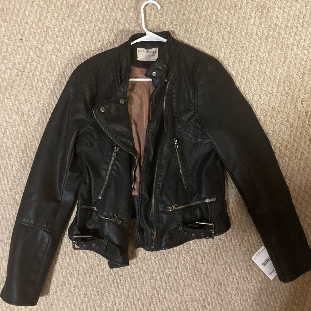 Free people moto leather jacket NWT
